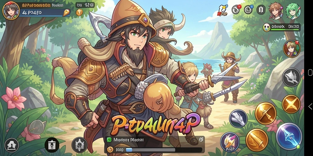 Tampilan menarik gameplay Anime di 4P4P yang memikat.