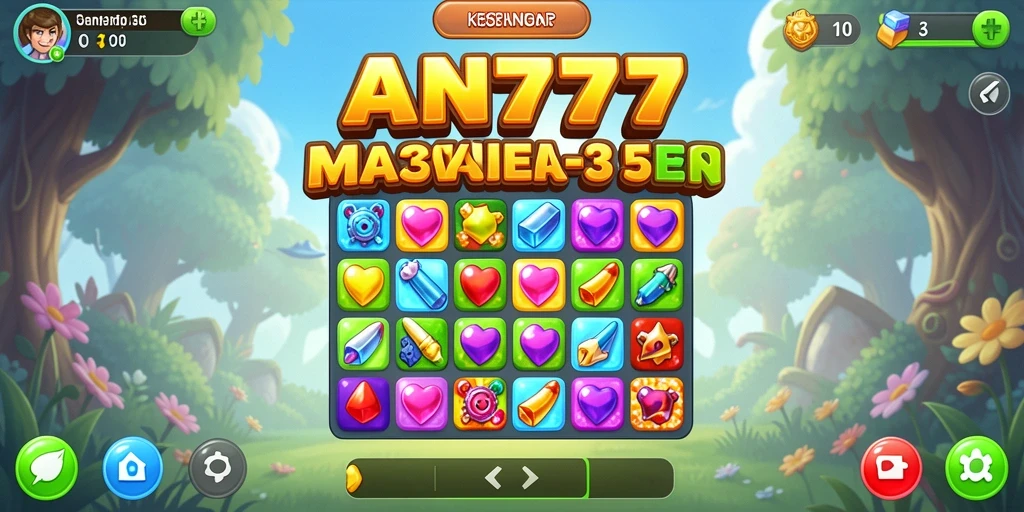 Tampilan gameplay AN777 yang penuh warna dan menantang.