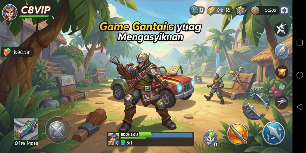 Tampilan gameplay C8VIP yang penuh warna dan menarik.