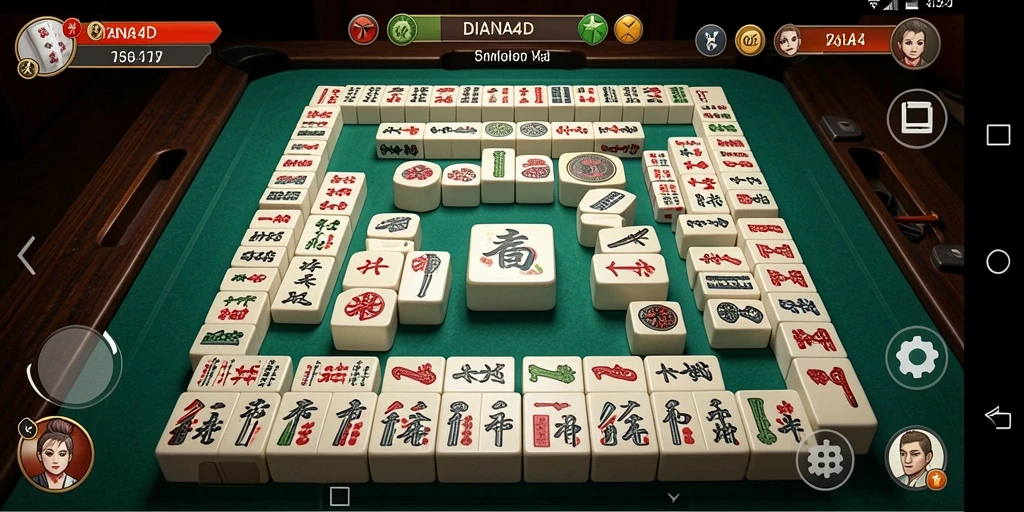Screenshot permainan DIANA4D menampilkan gameplay Mahjong yang seru.