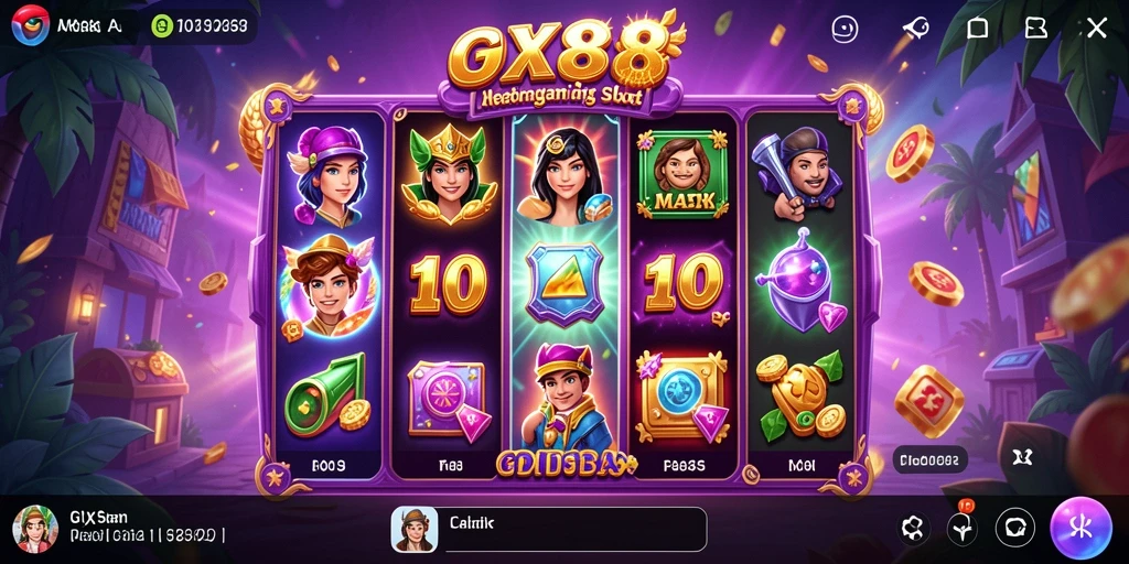 Tampilan gameplay menawan dari GX88 yang penuh warna.