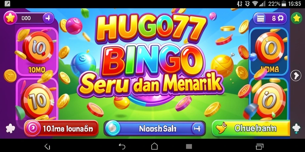 Screenshot HUGO77 menampilkan gameplay Bingo yang seru dan interaktif.