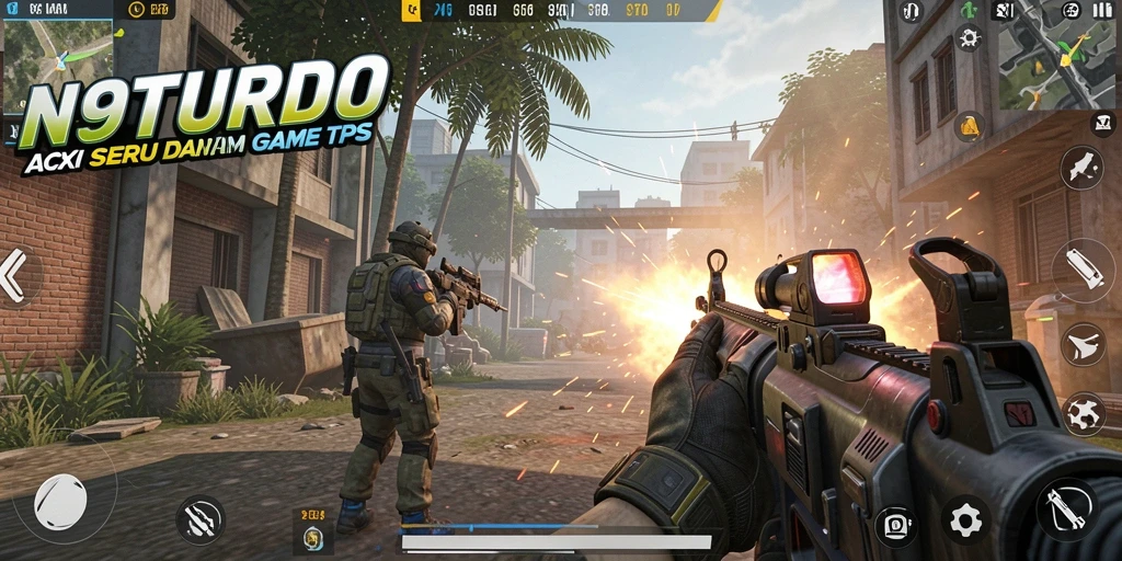 Tangkapan layar menampilkan aksi intens dalam gameplay N9TURBO.
