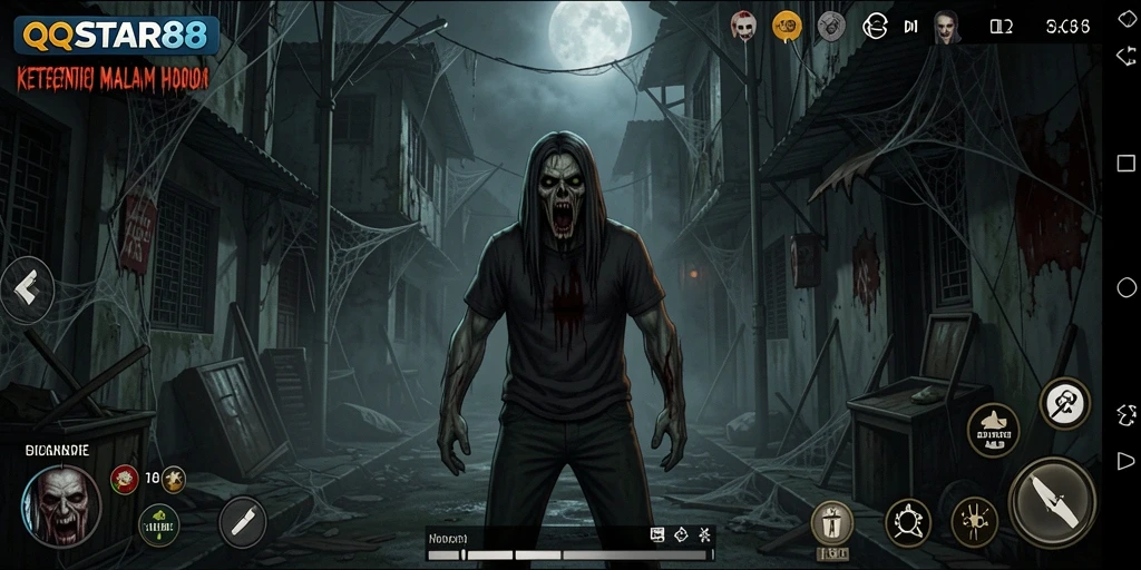 Gameplay menegangkan dalam suasana gelap dan menyeramkan.