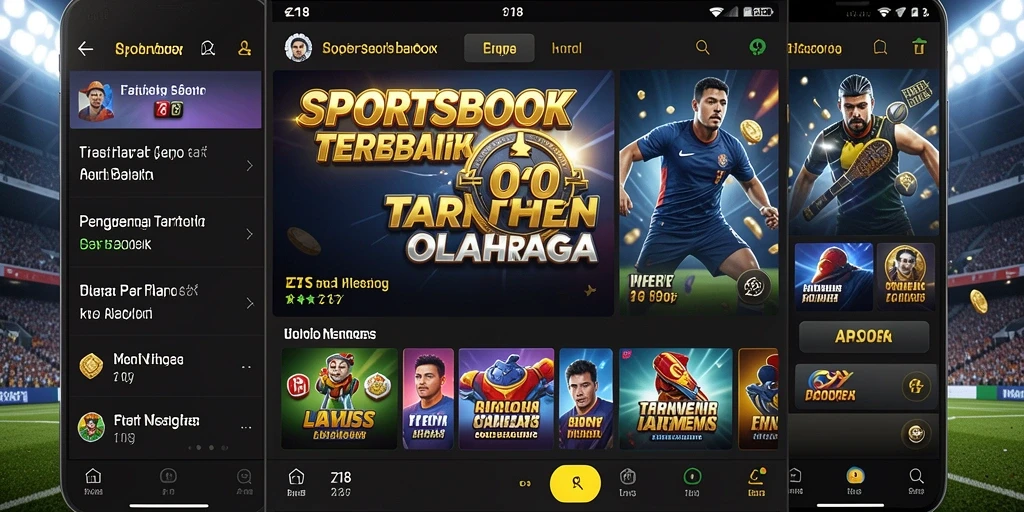 Screenshot Z18 menampilkan taruhan olahraga yang menarik dan antarmuka pengguna yang intuitif.